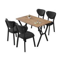 Set mobilă pentru bucătărie Hanah Home Elma Anthracite Walnut imaginea #3 — magazin online Desire.md