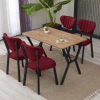 Set mobilă pentru bucătărie Hanah Home Elma Burgundy Walnut