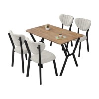 Set mobilă pentru bucătărie Hanah Home Elma Cream Walnut imaginea #3 — magazin online Desire.md