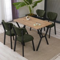 Set mobilă pentru bucătărie Hanah Home Elma Green Walnut