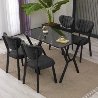 Set mobilă pentru bucătărie Hanah Home Elma Anthracite Black