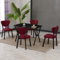 Set mobilă pentru bucătărie Hanah Home Elma Burgundy Black imaginea #2 — magazin online Desire.md