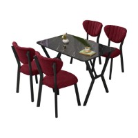 Set mobilă pentru bucătărie Hanah Home Elma Burgundy Black imaginea #3 — magazin online Desire.md