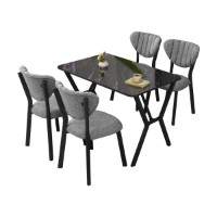 Set mobilă pentru bucătărie Hanah Home Elma Grey Black imaginea #3 — magazin online Desire.md