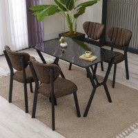Set mobilă pentru bucătărie Hanah Home Elma Brown Black