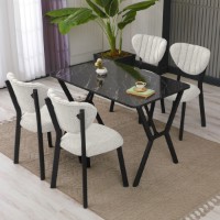 Set mobilă pentru bucătărie Hanah Home Elma Cream Black