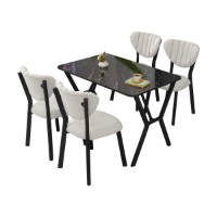 Set mobilă pentru bucătărie Hanah Home Elma Cream Black imaginea #3 — magazin online Desire.md