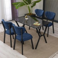Set mobilă pentru bucătărie Hanah Home Elma Navy Blue Black