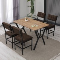 Set mobilă pentru bucătărie Hanah Home Dubai Brown Walnut