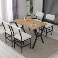 Set mobilă pentru bucătărie Hanah Home Dubai Cream Walnut imaginea #1 — magazin online Desire.md