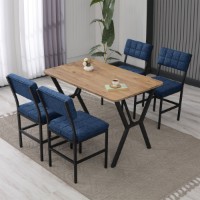 Set mobilă pentru bucătărie Hanah Home Dubai Navy Blue Walnut