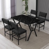 Set mobilă pentru bucătărie Hanah Home Dubai Anthracite Black imaginea #1 — magazin online Desire.md