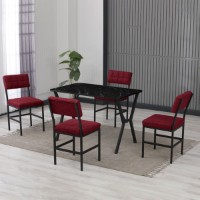 Set mobilă pentru bucătărie Hanah Home Dubai Burgundy Black imaginea #2 — magazin online Desire.md