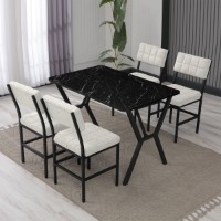 Set mobilă pentru bucătărie Hanah Home Dubai Cream Black