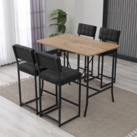 Set mobilă pentru bucătărie Hanah Home Retro Anthracite Walnut