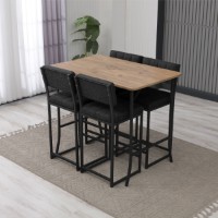 Set mobilă pentru bucătărie Hanah Home Retro Anthracite Walnut imaginea #2 — magazin online Desire.md