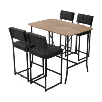 Set mobilă pentru bucătărie Hanah Home Retro Anthracite Walnut imaginea #3 — magazin online Desire.md