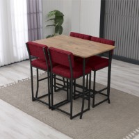 Set mobilă pentru bucătărie Hanah Home Retro Burgundy Walnut imaginea #2 — magazin online Desire.md