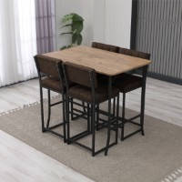 Set mobilă pentru bucătărie Hanah Home Retro Brown Walnut imaginea #2 — magazin online Desire.md