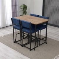 Set mobilă pentru bucătărie Hanah Home Retro Navy Blue Walnut imaginea #2 — magazin online Desire.md