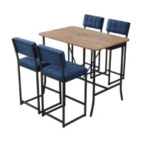 Set mobilă pentru bucătărie Hanah Home Retro Navy Blue Walnut imaginea #3 — magazin online Desire.md