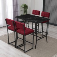 Set mobilă pentru bucătărie Hanah Home Retro Burgundy Black