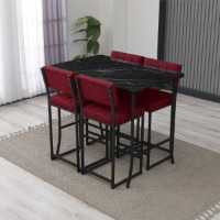 Set mobilă pentru bucătărie Hanah Home Retro Burgundy Black imaginea #2 — magazin online Desire.md