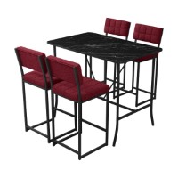 Set mobilă pentru bucătărie Hanah Home Retro Burgundy Black imaginea #3 — magazin online Desire.md