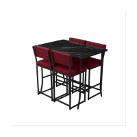 Set mobilă pentru bucătărie Hanah Home Retro Burgundy Black imaginea #4 — magazin online Desire.md