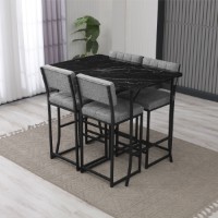 Set mobilă pentru bucătărie Hanah Home Retro Grey Black imaginea #2 — magazin online Desire.md
