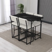Set mobilă pentru bucătărie Hanah Home Retro Cream Black imaginea #2 — magazin online Desire.md