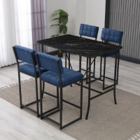 Set mobilă pentru bucătărie Hanah Home Retro Navy Blue Black
