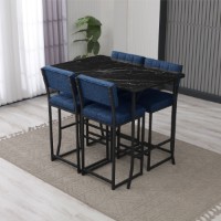 Set mobilă pentru bucătărie Hanah Home Retro Navy Blue Black imaginea #2 — magazin online Desire.md