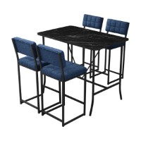 Set mobilă pentru bucătărie Hanah Home Retro Navy Blue Black imaginea #3 — magazin online Desire.md