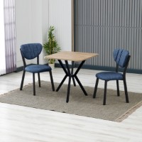 Set mobilă pentru bucătărie Hanah Home Elma Navy Blue Walnut