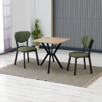 Set mobilă pentru bucătărie Hanah Home Elma Green Walnut
