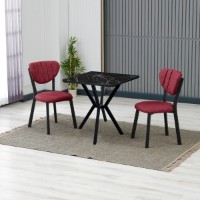 Set mobilă pentru bucătărie Hanah Home Elma Burgundy Black