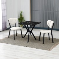 Set mobilă pentru bucătărie Hanah Home Elma Cream Black