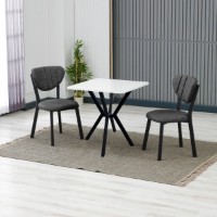 Set mobilă pentru bucătărie Hanah Home Elma Anthracite White