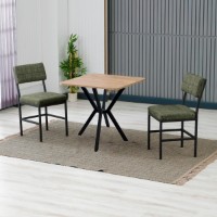 Set mobilă pentru bucătărie Hanah Home Dubai Green Walnut