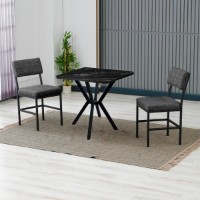Set mobilă pentru bucătărie Hanah Home Dubai Anthracite Black