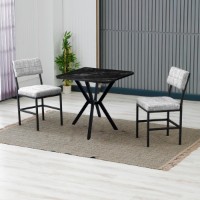 Set mobilă pentru bucătărie Hanah Home Dubai Grey Black