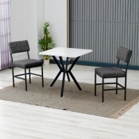 Set mobilă pentru bucătărie Hanah Home Dubai Anthracite White