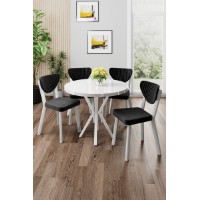 Set mobilă pentru bucătărie Hanah Home Agnes White Black