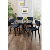 Set mobilă pentru bucătărie Hanah Home Agnes Black Marble Anthracite
