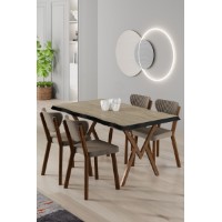 Set mobilă pentru bucătărie Hanah Home Akort Travertine Cappuccino