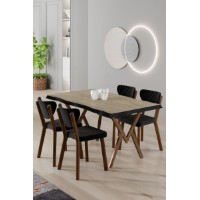 Set mobilă pentru bucătărie Hanah Home Akort Travertine Black imaginea #1 — magazin online Desire.md