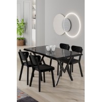 Set mobilă pentru bucătărie Hanah Home Akort Black Marble Black imaginea #1 — magazin online Desire.md