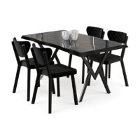 Set mobilă pentru bucătărie Hanah Home Akort Black Marble Black imaginea #2 — magazin online Desire.md