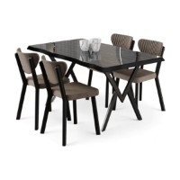 Set mobilă pentru bucătărie Hanah Home Akort Black Marble Cappuccino imaginea #2 — magazin online Desire.md